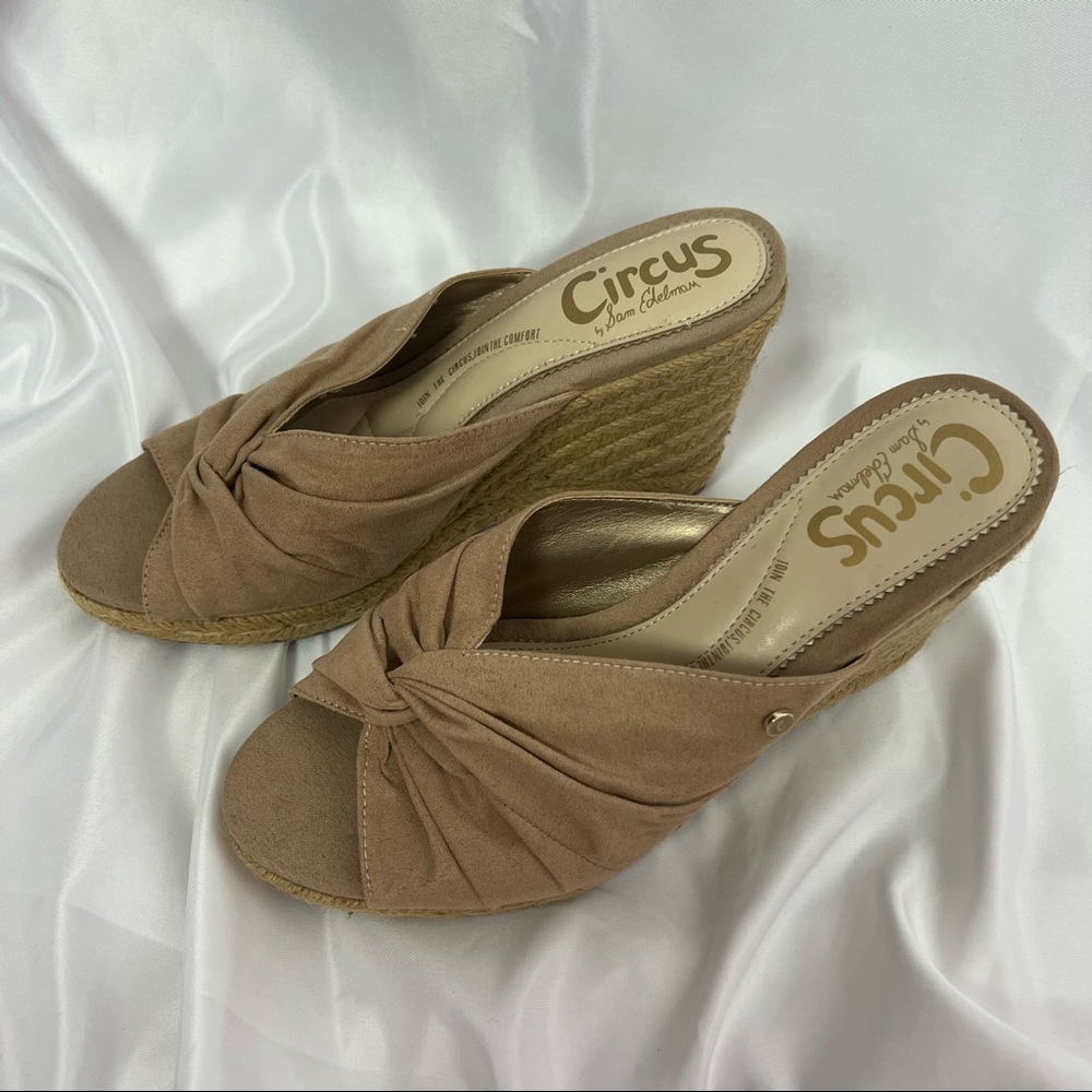 Circus by Sam Edelman Tan Twisted Espadrille Wedge Sandals